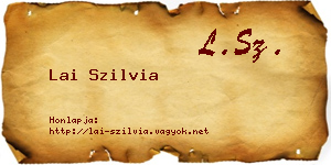 Lai Szilvia névjegykártya